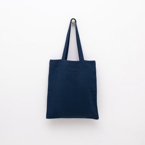 Navy Linen Tote Bag