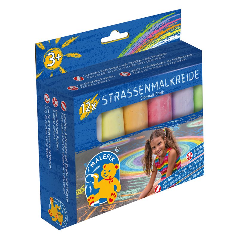 MALEFIX straatkrijt, pakket van 12 stuks