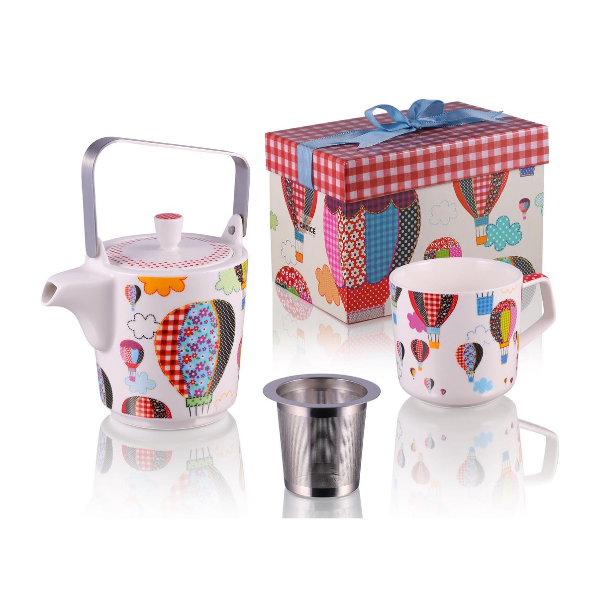 Up,up Away - Tetera y taza, infusor, Tea for One Jug, porcelana