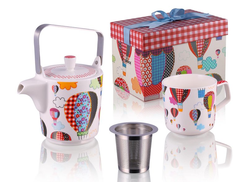 Up,up Away - Tetera y taza, infusor, Tea for One Jug, porcelana