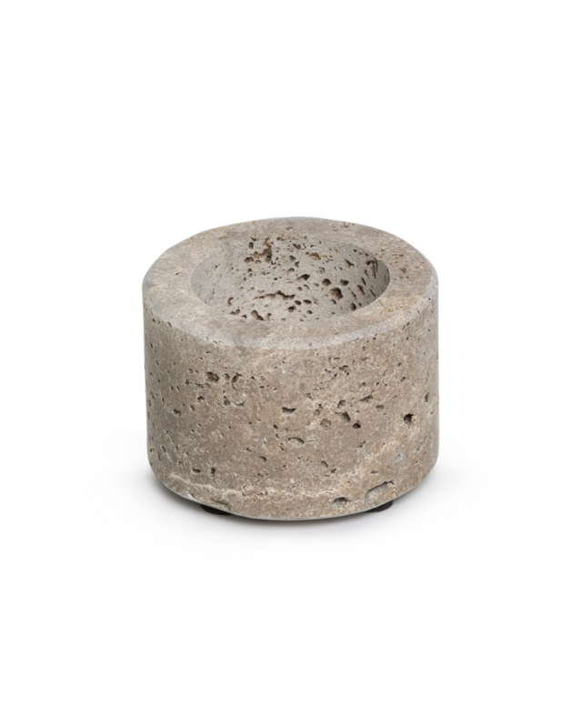 Titanium Travertine Tea Light Solder S Ø6x4cm