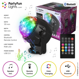 Disco lamp - Party Speaker - with remote control - LED - Bluetooth - USB