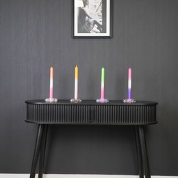 Candle Holder Bow - Glass - Lilac - 9,5x6,5x2,5cm