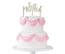 Cake topper - Just Married - wood