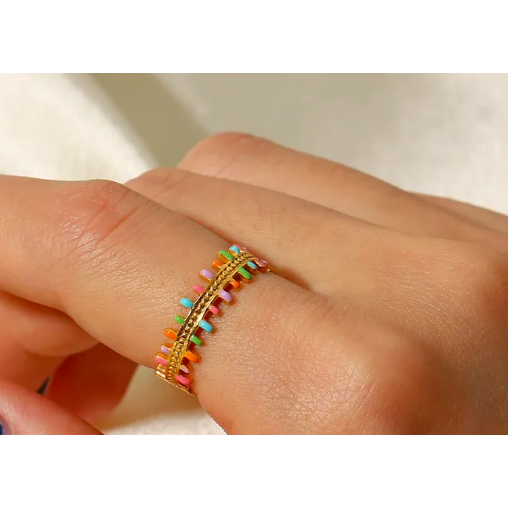 No. 55 - anillo de acero inoxidable "ARCO IRIS"