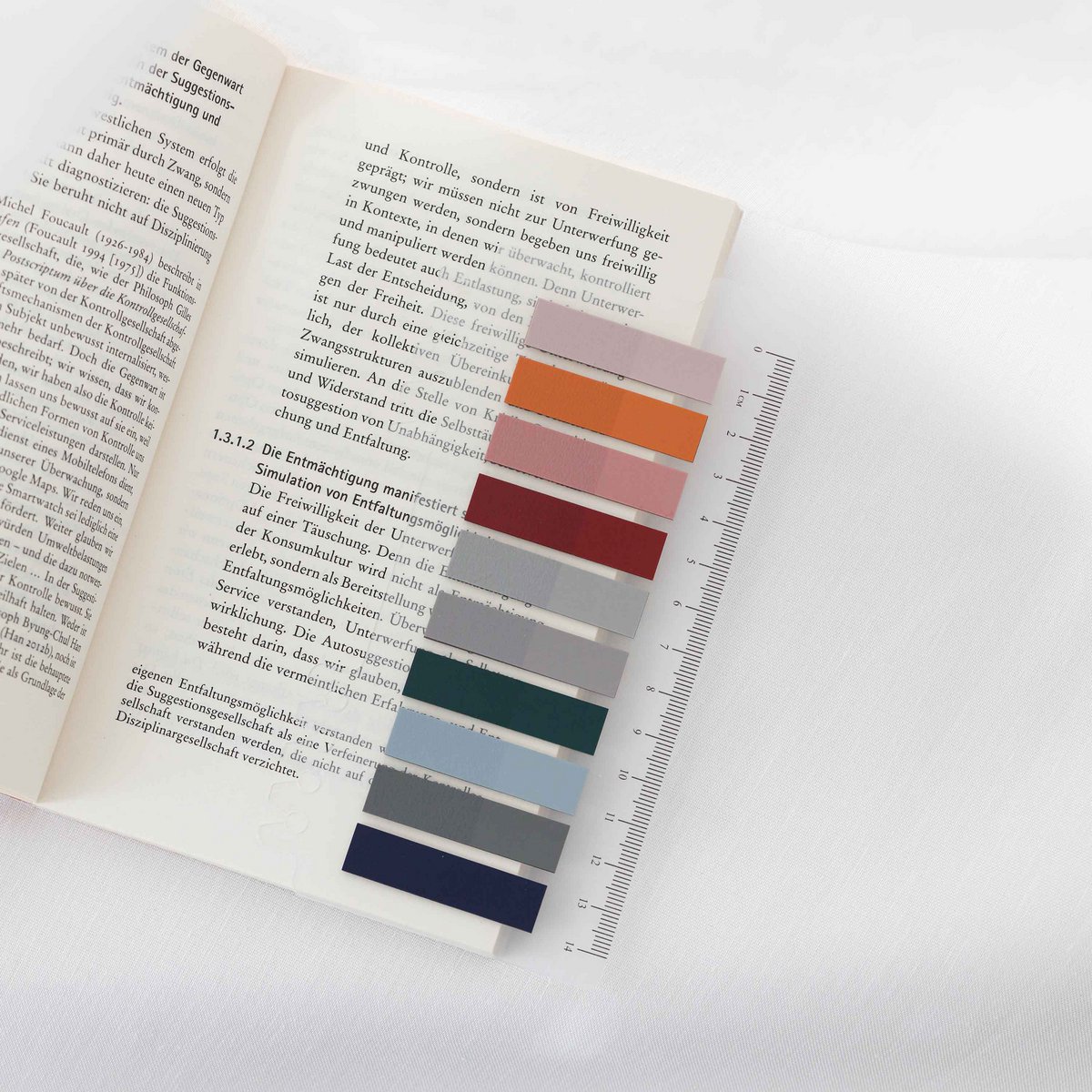 Autumn Twilight | Self-adhesive notes with ruler adhesive strips | Pack of 200 ordinate sticky note tabs for bookmarks, study, office, school planner memo