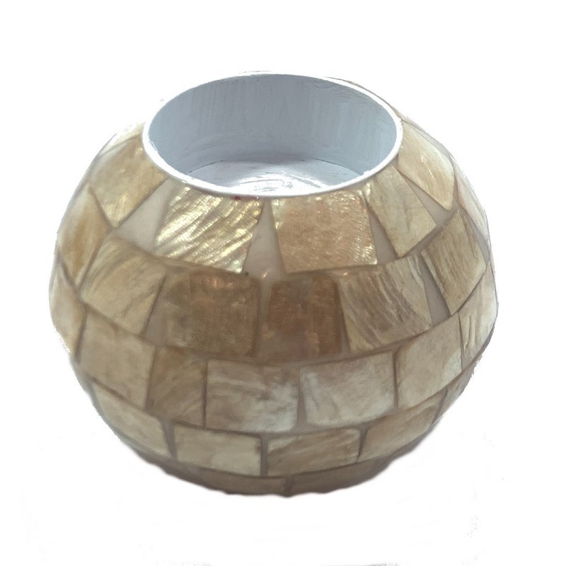 Set of gold shell tea light holders