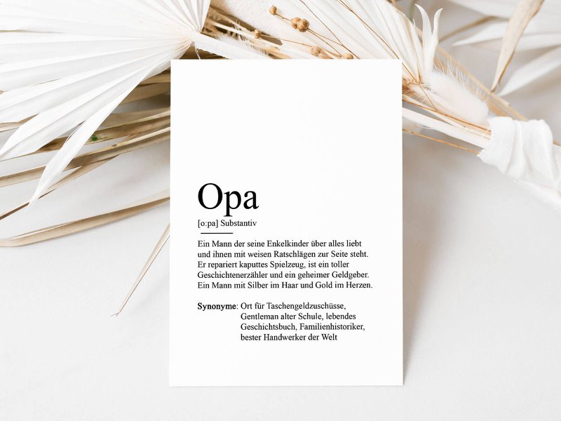 Ansichtkaart "Opa" definitie