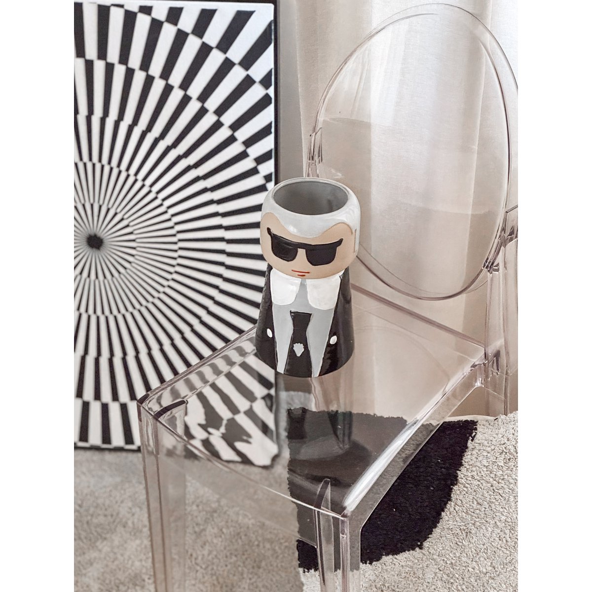 Pottery Kokeshi Doll vase Karl Lagerfeld