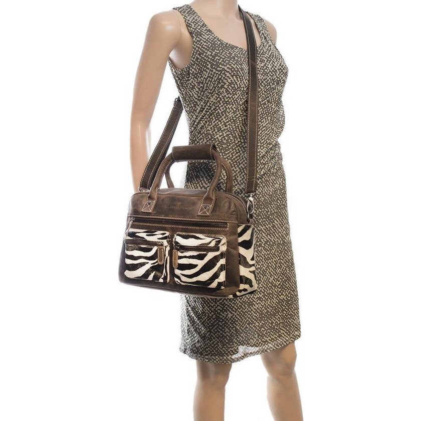 BROWN ZEBRA TAS - BASSA DADIE CrossBody in stile Cowboybag (Westernbag)