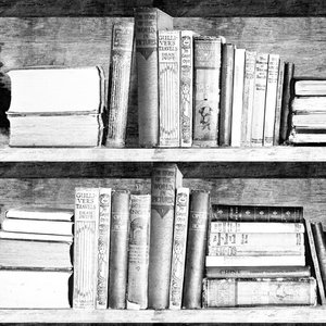 Photocopy Bookshelf Wallpaper