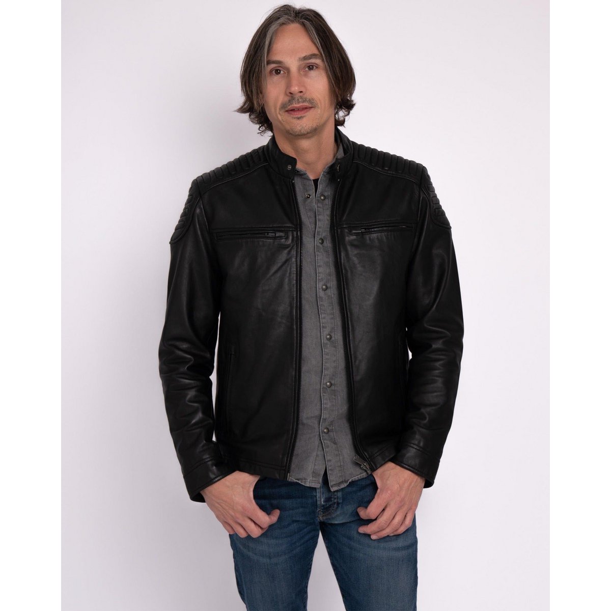Hobbs │ Veste de moto en cuir masculin