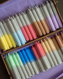 Taper candles-  Gray colours mix
