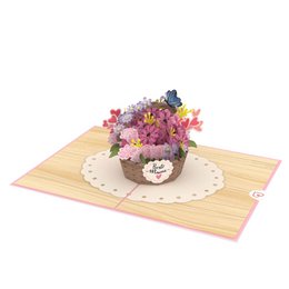 Beste moeder bloemenmand pop-upkaart