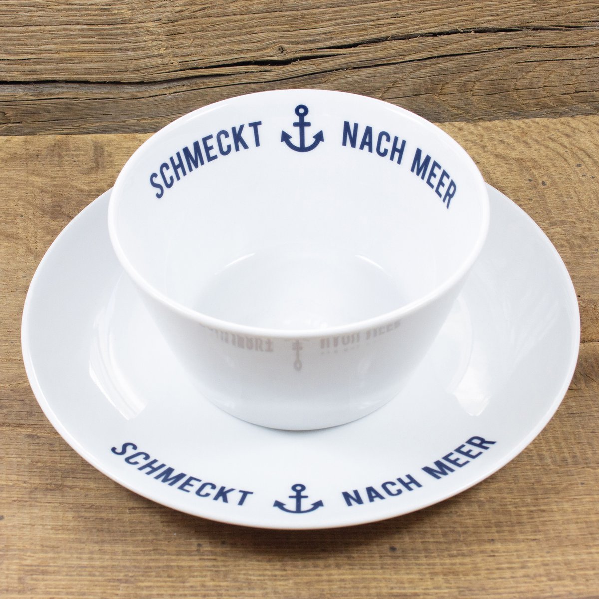 Porseleinen kom Smaakt naar de zee