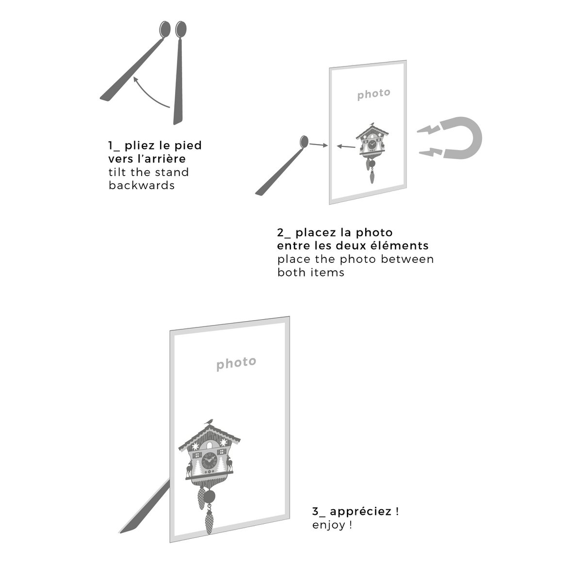 Magnetischer Metallfotohalter - Kuckuck