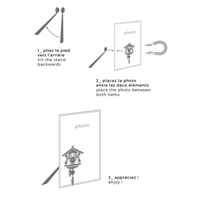 Magnetischer Metallfotohalter - Kuckuck