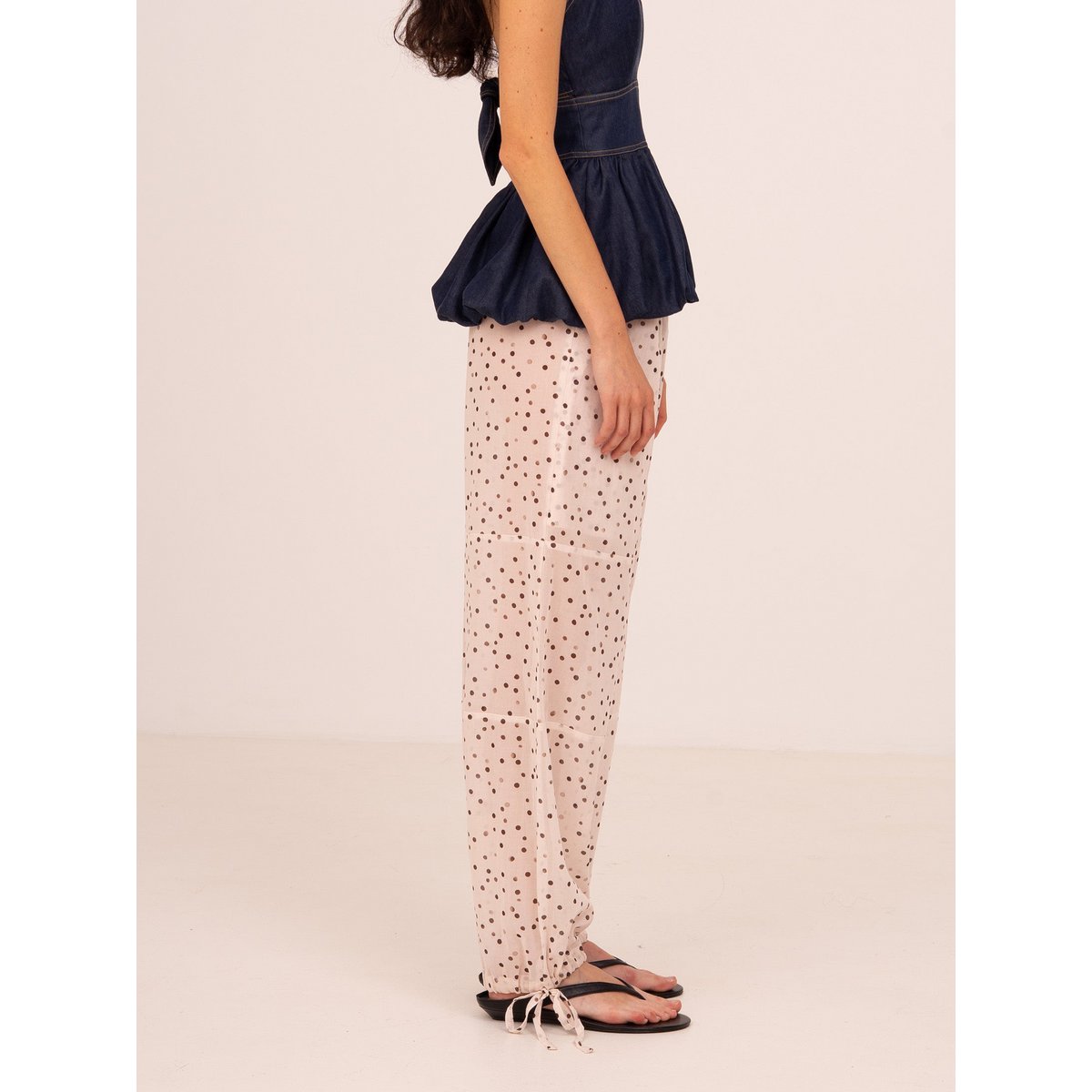 Cream Polka Dot Print FOMO Pants