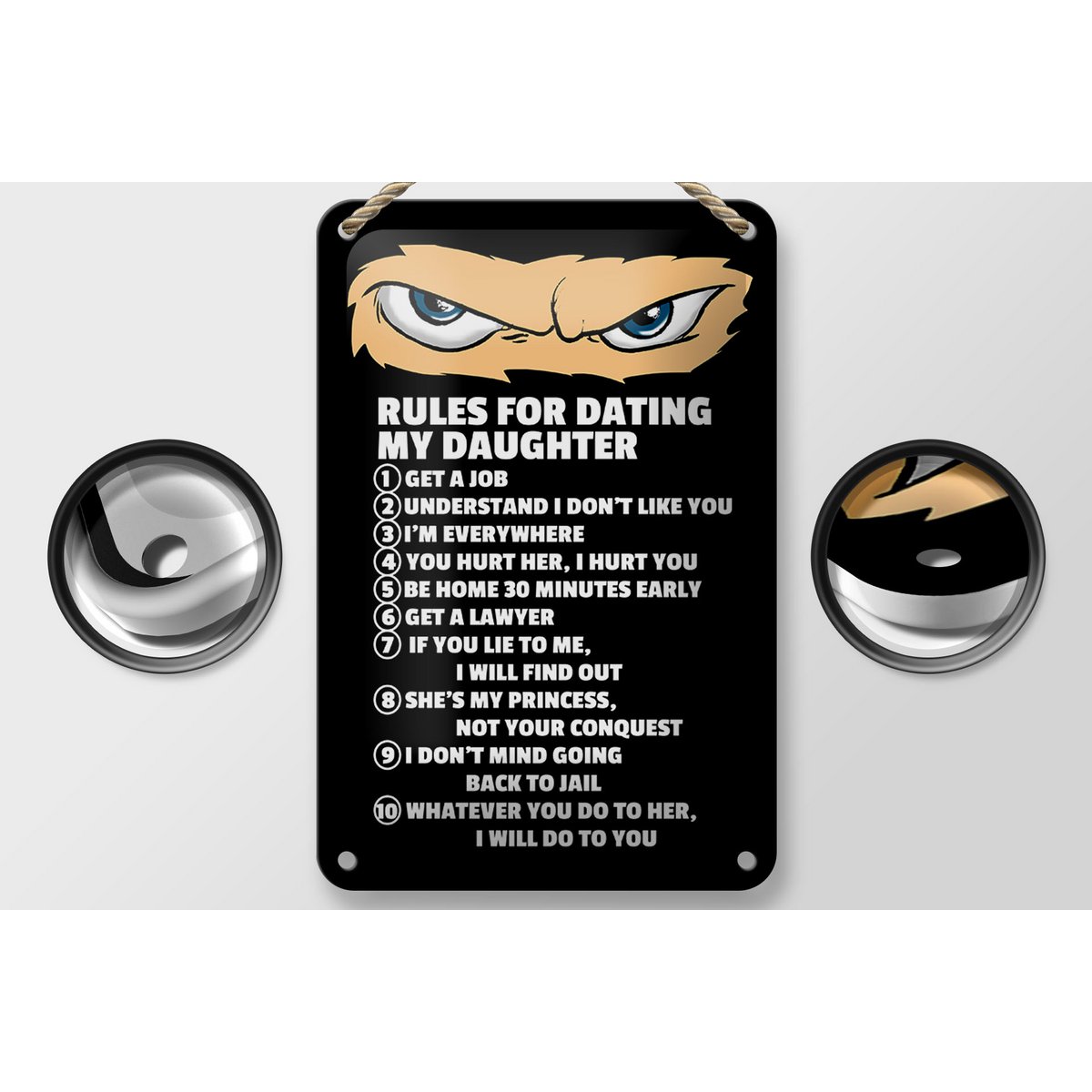 Blechschild Spruch 12x18cm Rules for dating my daughter Ninja Schild