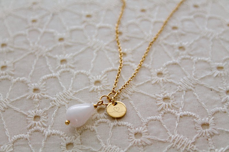 Halskæde Jade & Love Charm - Guld