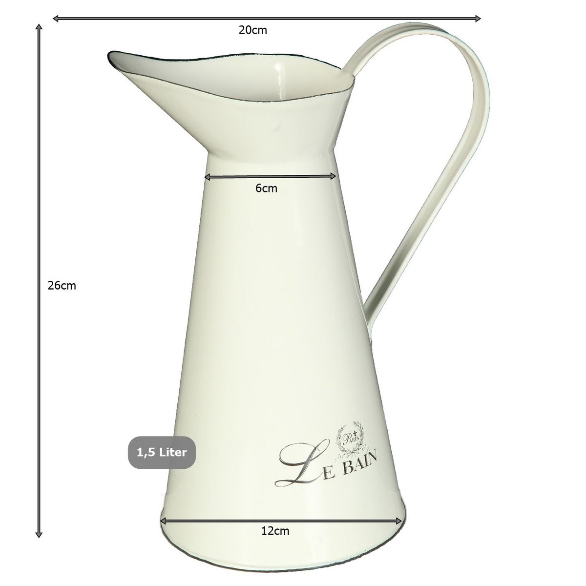 Emaille kan 26 cm