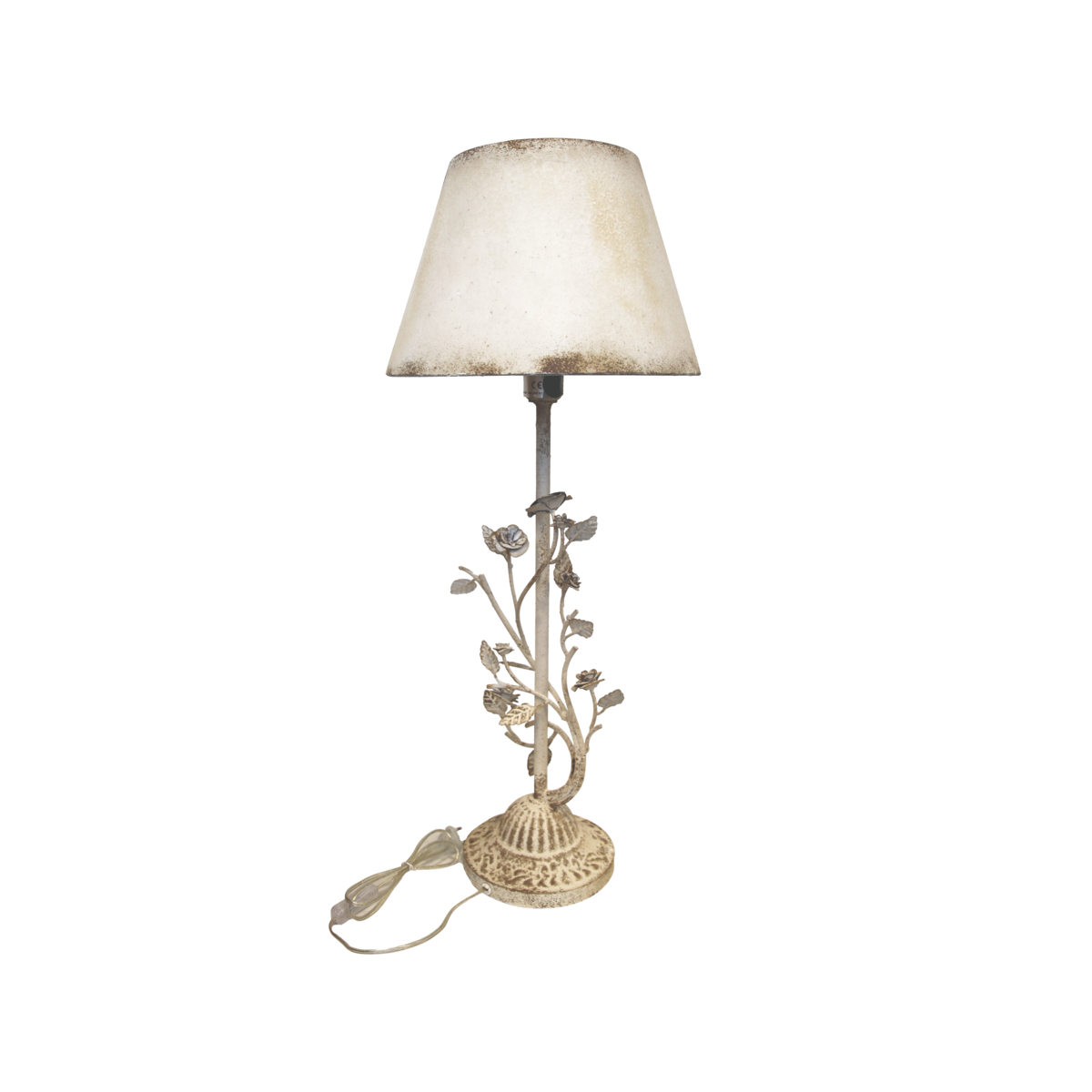 Rosenlampe mit Eisenlampenschirm H 84x34 cm