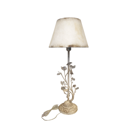 Rosenlampe mit Eisenlampenschirm H 84x34 cm