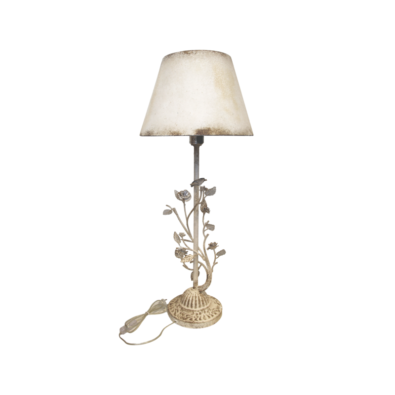 Rosenlampe mit Eisenlampenschirm H 84x34 cm