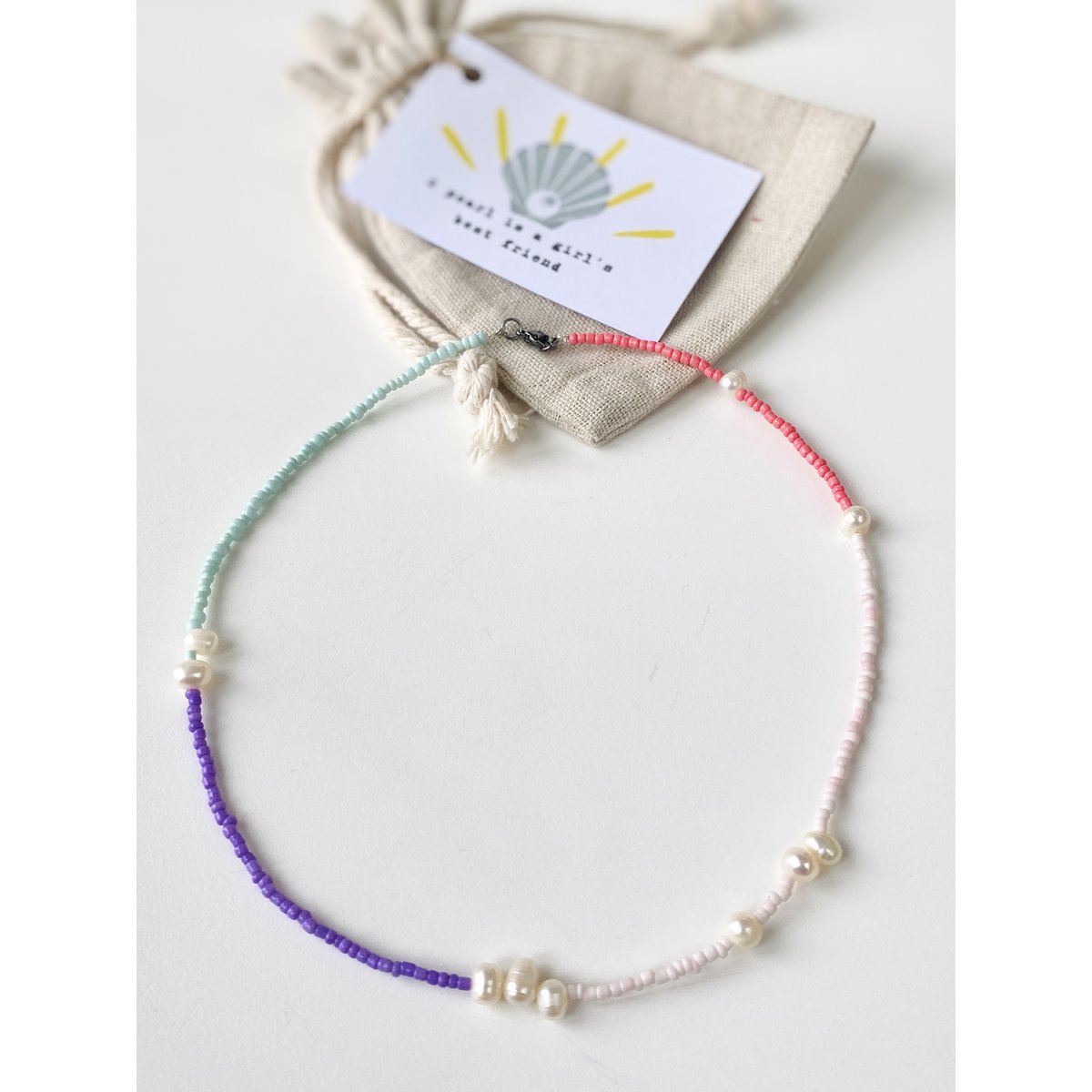 Collar estilo boho con perlas de agua dulce surtido