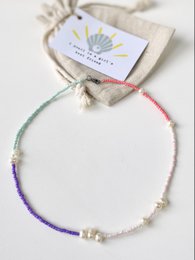Boho stil halskæde med ferskvandsperler assorteret