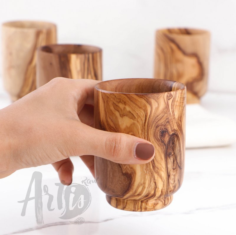 Tazze personalizzate in legno d'ulivo – Tazze da caffè e tè in legno fatte a mano