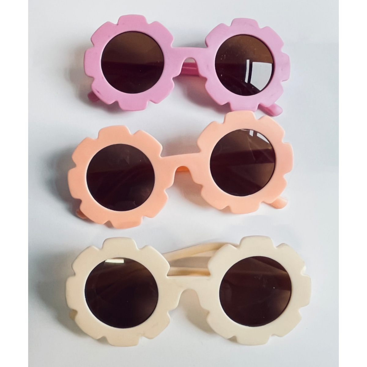 sunglasses kids flower pink x 3pcs.