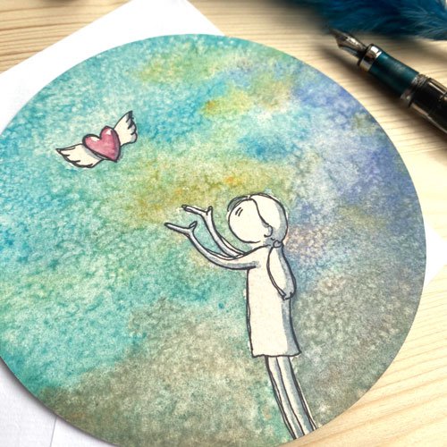 Greeting Card Condolence Blue