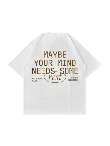T-Shirt Bianca Rest Boxy Fit 100% Cotone | Horda Brand