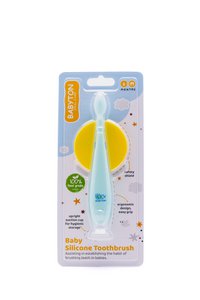 Babyton Silicone toothbrush with safety shield for babies and toddlers