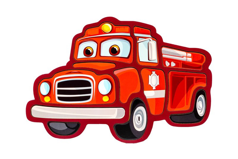 Wooden Fire Truck Puzzle for Kids