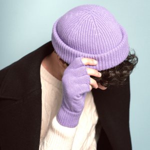 KLUE WOLLE FINGERLOSE HANDSCHUHE | Lila