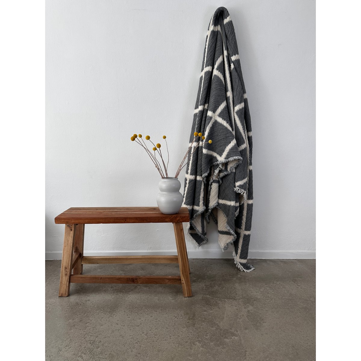 Muslin blanket - gray-white - 2.20 x 2.50 m FAIR