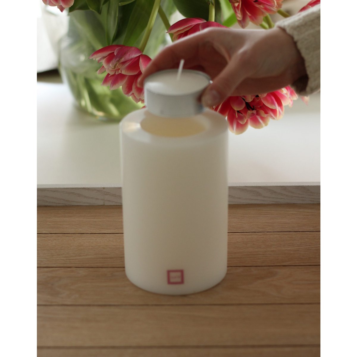 Sin! Teelichthalter Dauerkerze Classic warmweiß ∅ 8 cm