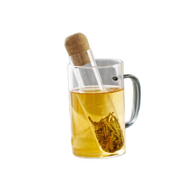 Glass tea infuser with cork stopper - 2 sizes available