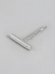 Orecchini a bottone | Accento CZ sterling placcato in rodio | Argento