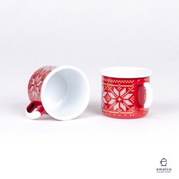 0,35l Red Enamel Coffee Mug | Christmas