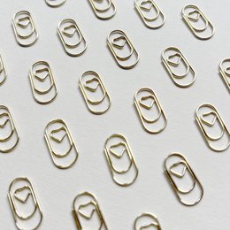 Bracket Heart Heart Clip Gold Metal Office Clip Paper Bracket (PU = 10 stuks)