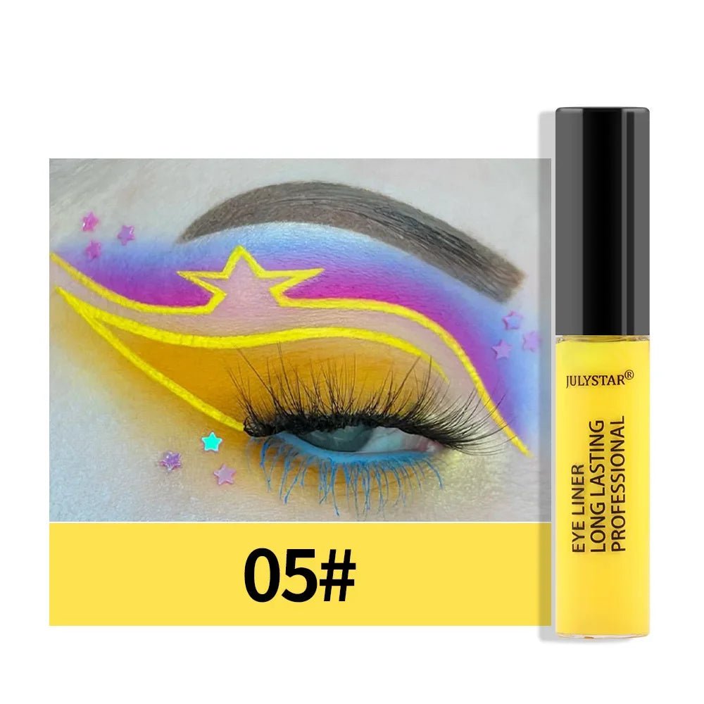 8 kleuren eyeliner vloeibaar potlood waterdicht gemakkelijk te dragen make-up matte eyeliner blauw roze groen wit zwart paars geel eyliner