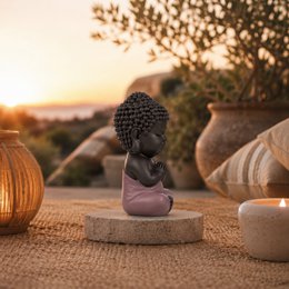 Buddha Statuette – Pink Toga – Zen and Feng Shui Decoration – Spiritual and Relaxed Atmosphere – Decorative Gift Idea