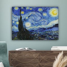 Canvas Maleri - Wall Decoration - De Sterrennacht - Vincent Van Gogh