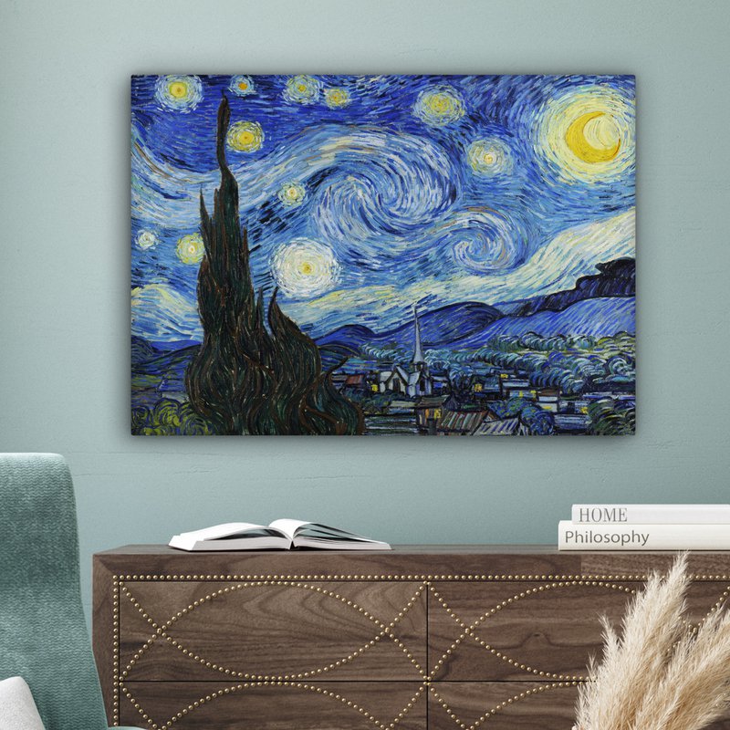 Canvas Maleri - Wall Decoration - De Sterrennacht - Vincent Van Gogh