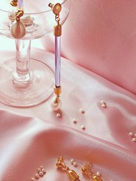 IBIZA BLAUW GOUD OORBELLEN