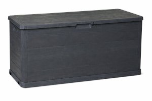 Cushion box 280 Liters - Weatherproof Storage Box for Garden Cushions & Garden Accessories - Sturdy Plastic Storage Box - Water-repellent & UV-resistant - Gray