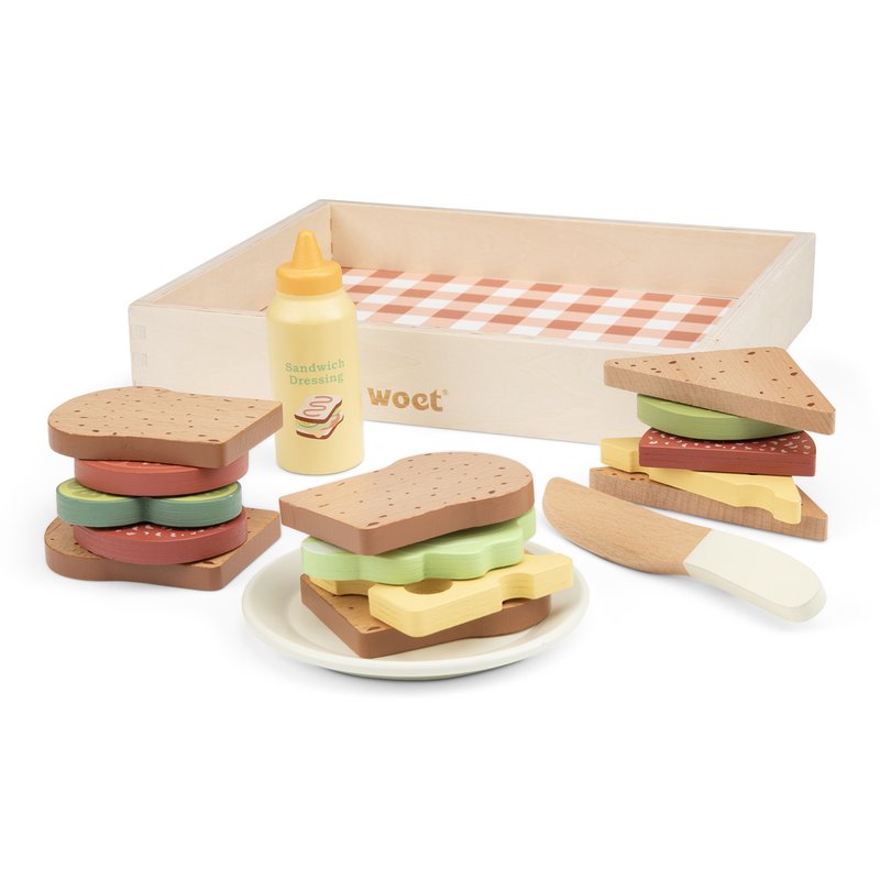 Houten Sandwich Set - "Maak Je Eigen Broodjes"